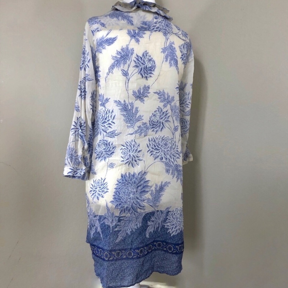 ZARA Floral Button‎ Down Ruffled Tunic - Picture 3 of 7
